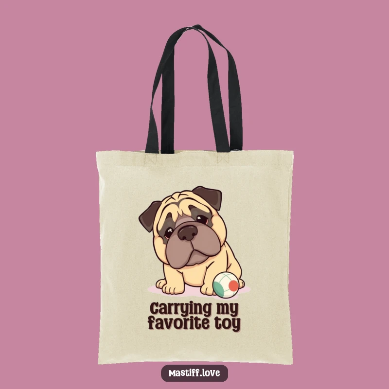 Funny Kawaii Mastiff Tote Bag: Carry Your Essentials with Jowly Charm, Funny Gift