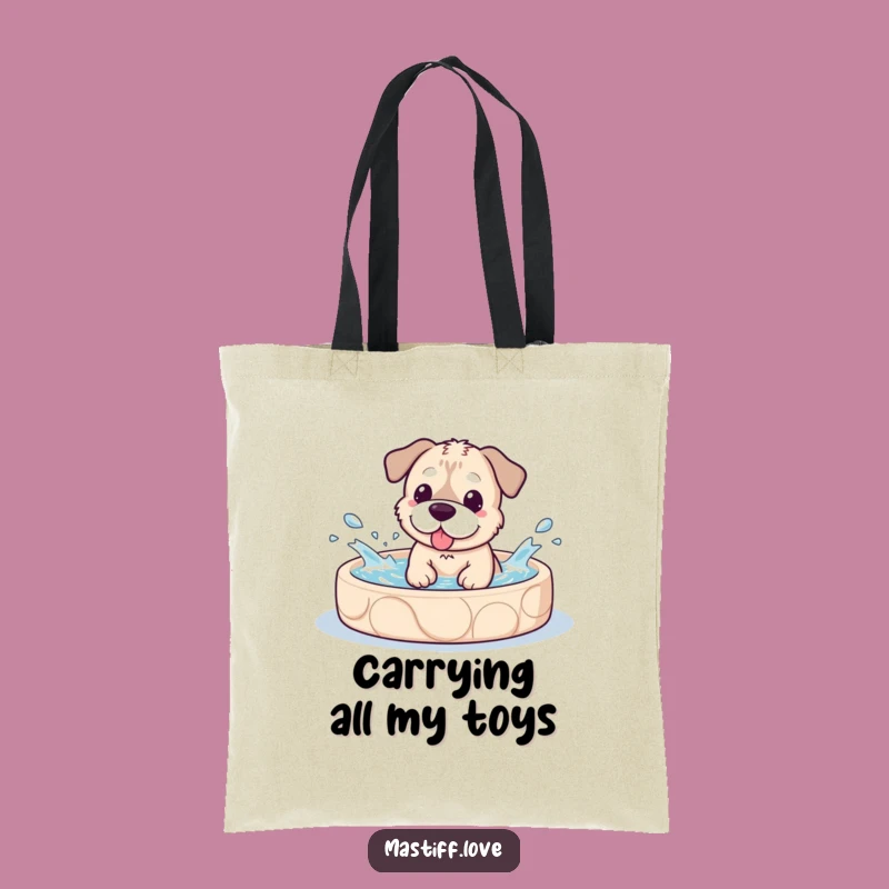 Funny Kawaii Mastiff Pool Splash Tote Bag, Carry Your Joy Gift