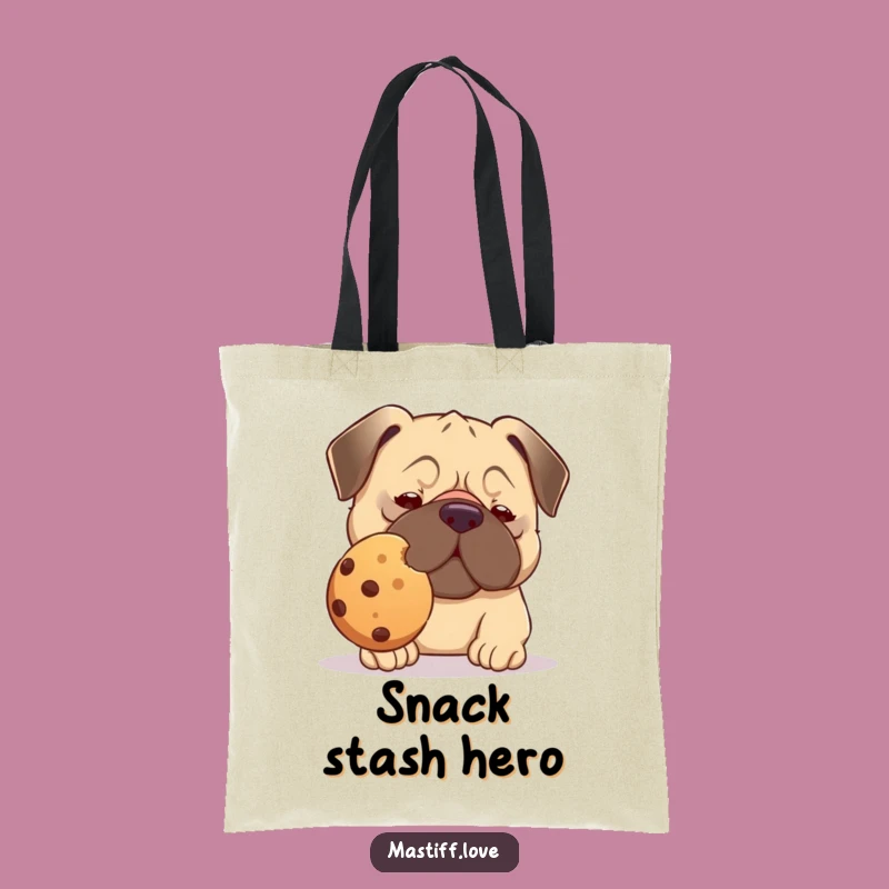 Funny Kawaii Mastiff Tote Bag: Cookie Balance Art, Perfect Accessory Gift