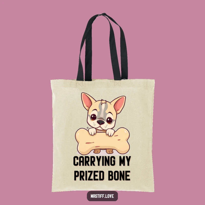 Funny Mastiff Bone Tote Bag: Little Peek, Humorous Carry-All