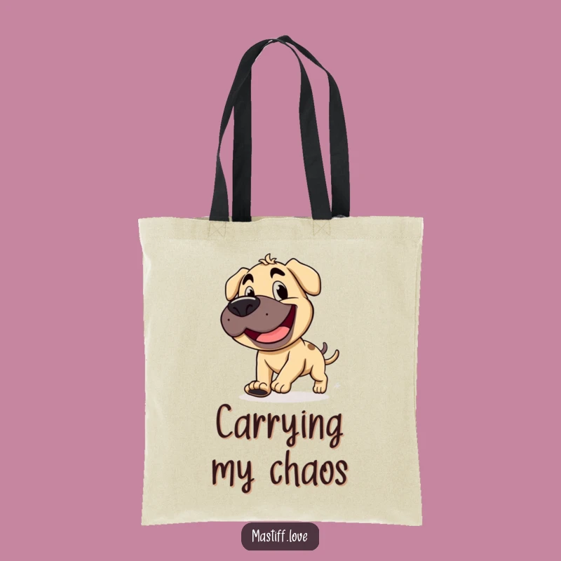 Funny Mastiff Goofy Tote Bag - Tail Chase - Carry Your Fun