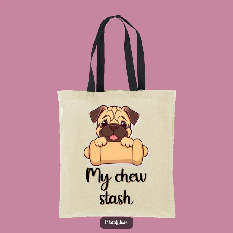 Funny Mastiff Puppy Tote Bag: Joyful Pup Peeking Bag, Cute Toy Lover Gift